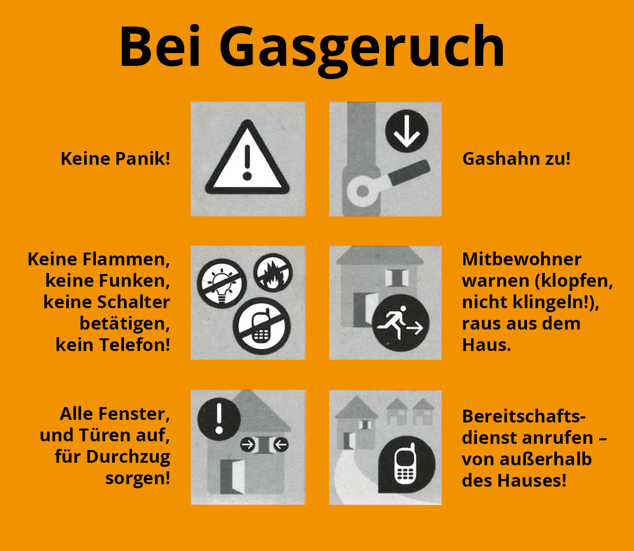 Warnung: Was tun bei Gasgeruch? Checkliste Sicherheit bei Gasgeruch – EINHORN–ENERGIE