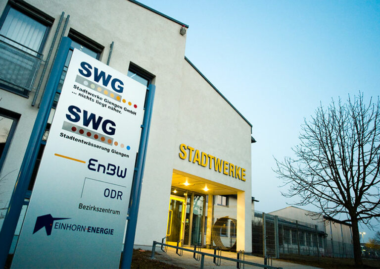 Eingang Stadtwerke Giengen - EINHORN–ENERGIE